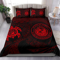 Hawaiian Flag Turtle Polynesian Bedding Set Red - Polynesian Pride