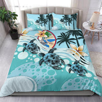 Polynesian Duvet Cover Set - Guam Bedding Set Blue Turtle Hibiscus - Polynesian Pride