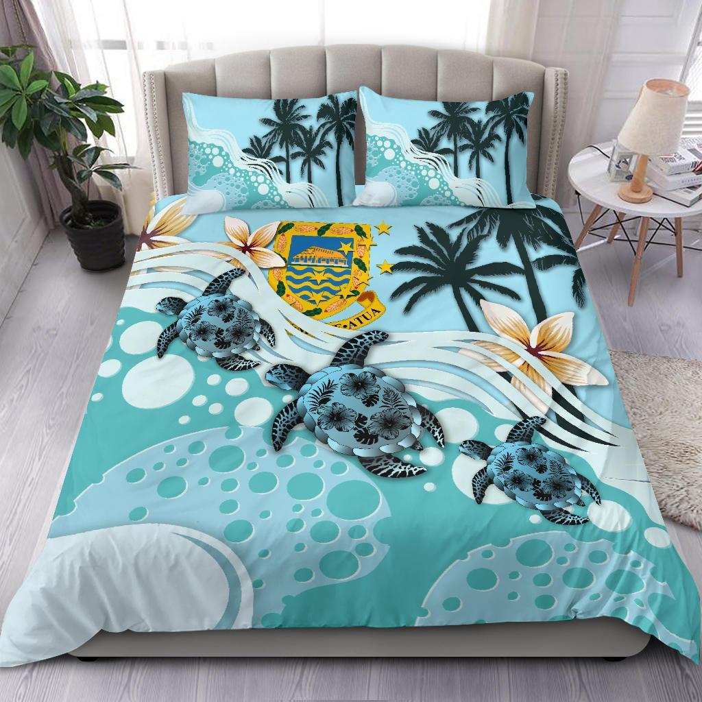 Polynesian Duvet Cover Set - Tuvalu Bedding Set Blue Turtle Hibiscus No - Polynesian Pride