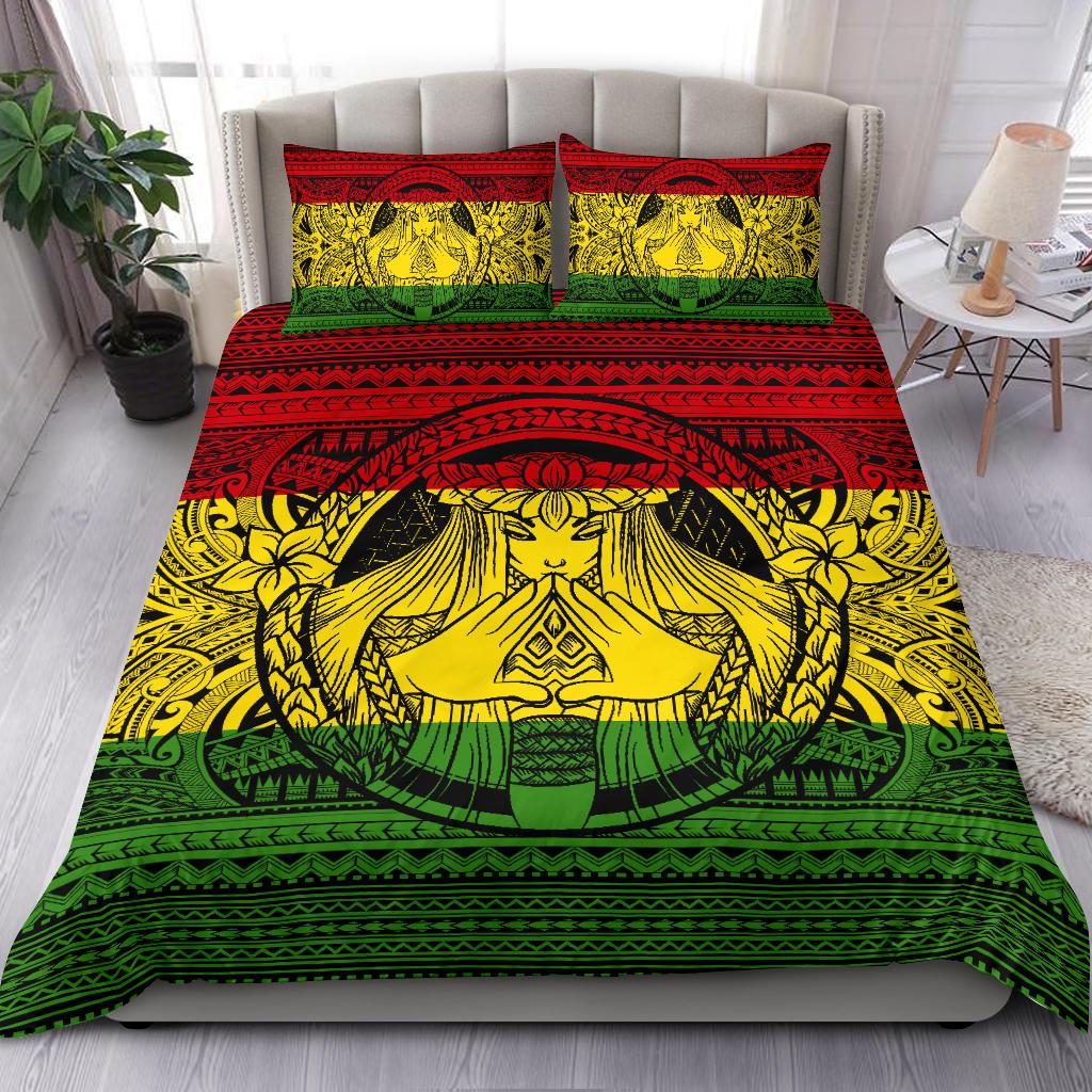 Hawaiian Madame Pele Plumeria Polynesian Bedding Set - Polynesian Pride