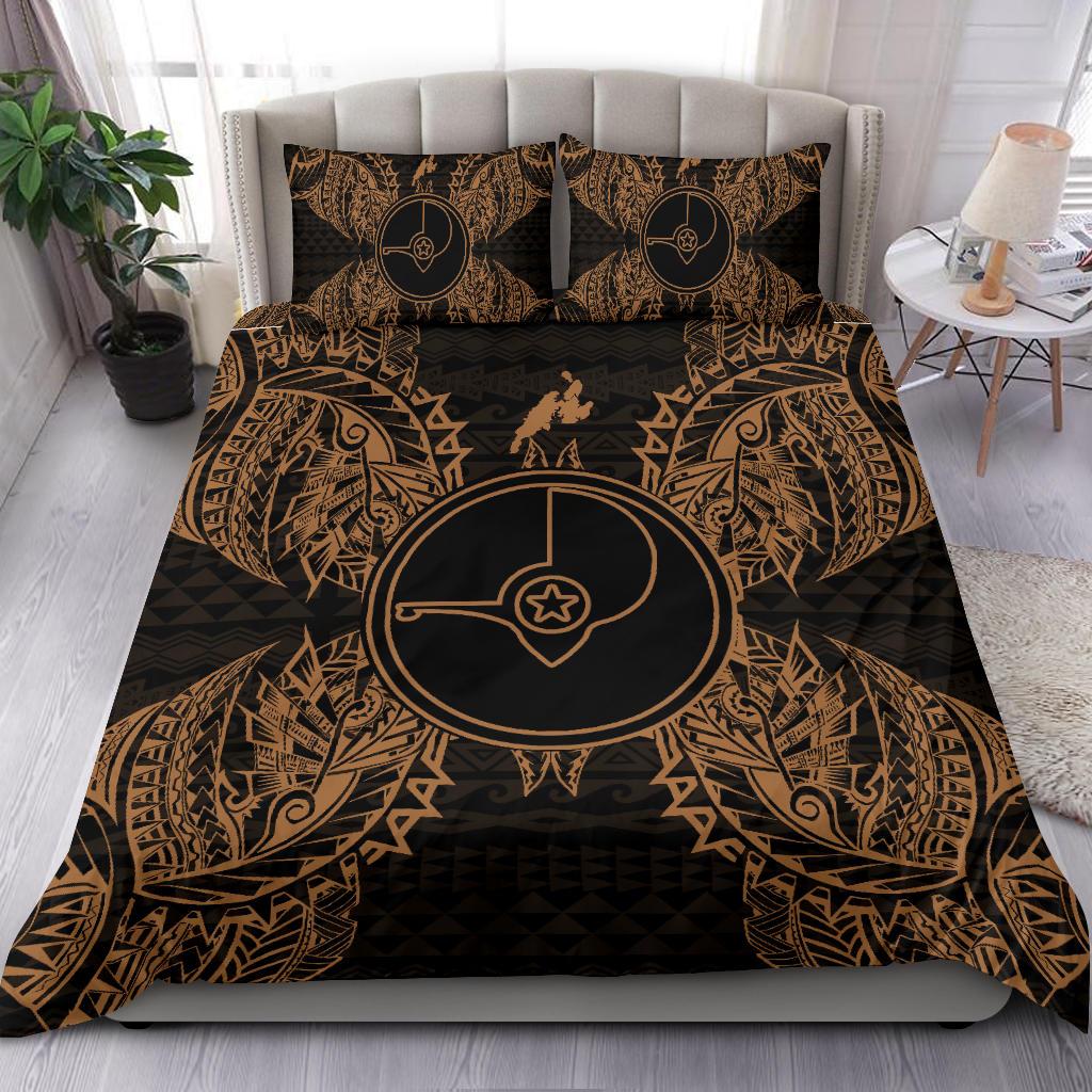 Polynesian Bedding Set - Yap Duvet Cover Set Map Gold Gold - Polynesian Pride