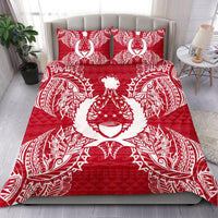 Polynesian Bedding Set - Pohnpei Duvet Cover Set Map Red White Red - Polynesian Pride