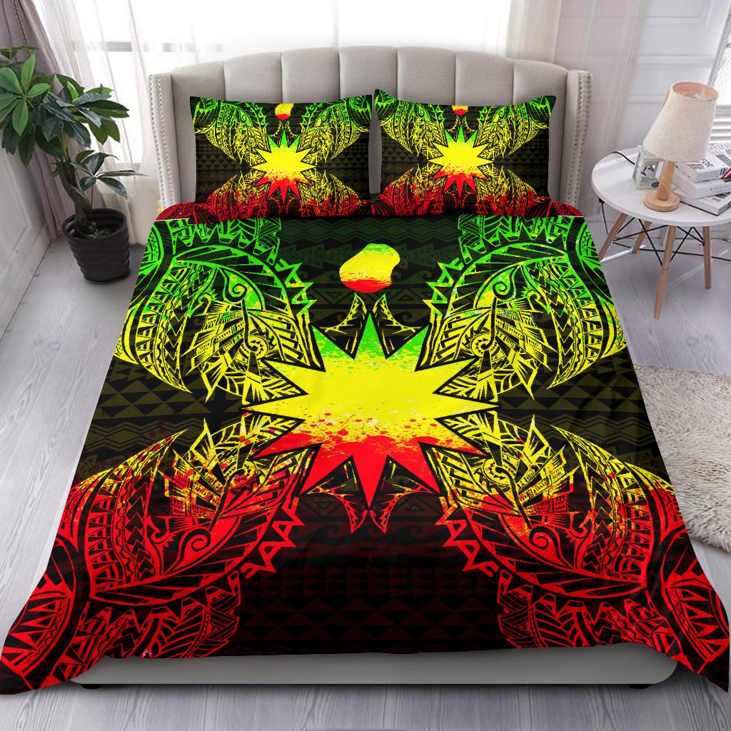Polynesian Bedding Set - Nauru Duvet Cover Set Map Reggae Reggae - Polynesian Pride