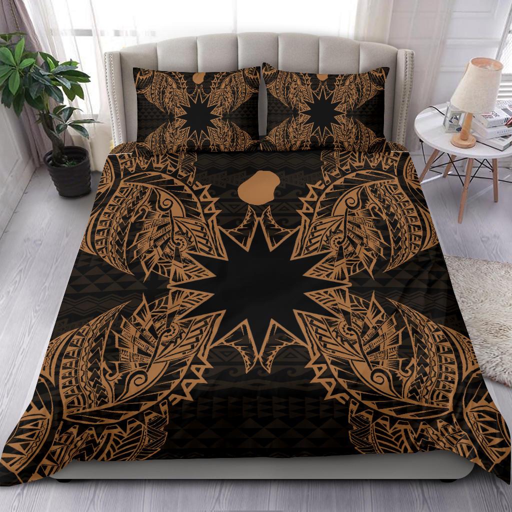 Polynesian Bedding Set - Nauru Duvet Cover Set Map Gold Gold - Polynesian Pride