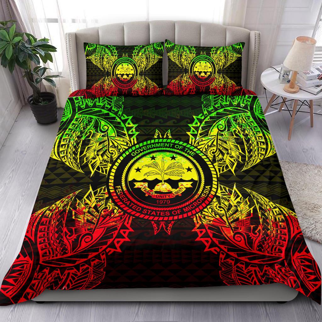 Polynesian Bedding Set - Federated States Of Micronesian Duvet Cover Set Map Reggae Reggae - Polynesian Pride