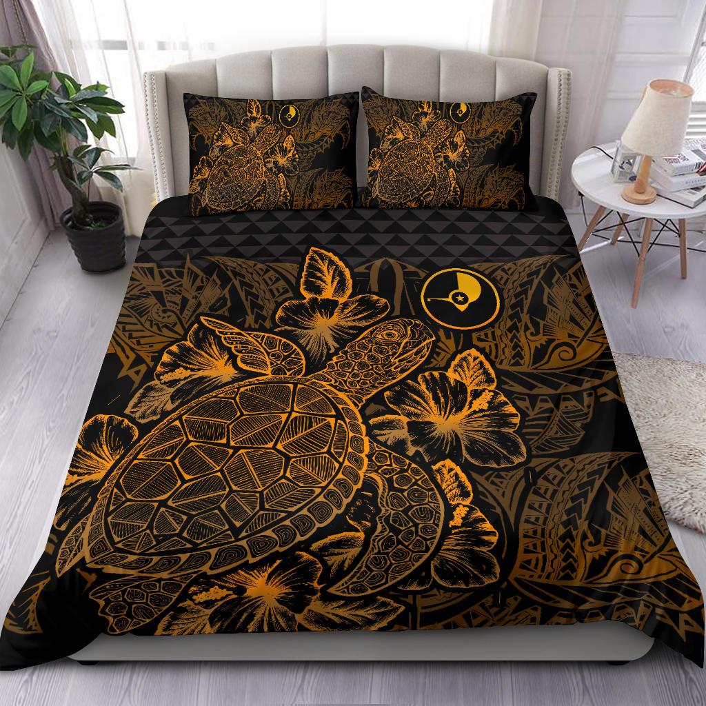 Polynesian Bedding Set - Yap Duvet Cover Set Gold Color front - Polynesian Pride