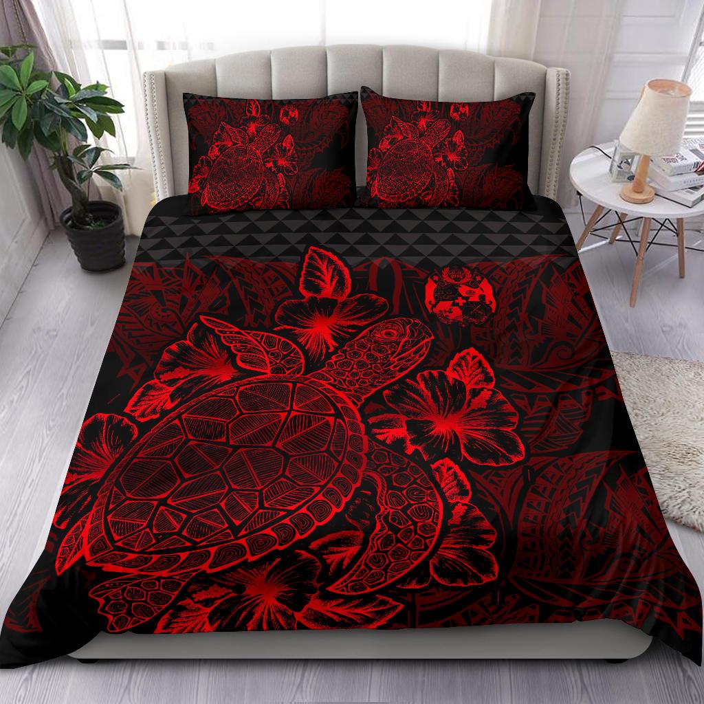 Polynesian Bedding Set - Tonga Duvet Cover Set Red Color - Polynesian Pride