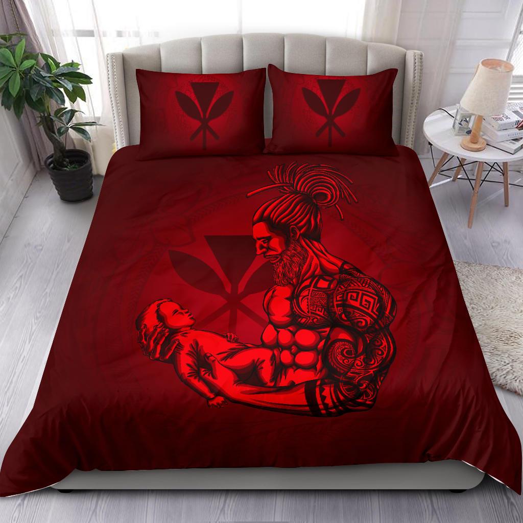 Polynesian Bedding Set Hawaii Duvet Cover Set - A Father's Love Red - Polynesian Pride