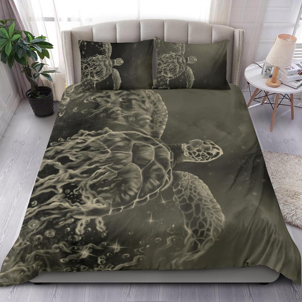 Hawaii Sea Turtle Water Color Travel Galaxy Bedding Set - AH - Beige - Polynesian Pride