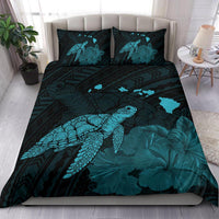 Hawaii Polynesian Hibiscus Turtle Map Bedding Set - AH - Blue - Polynesian Pride