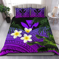 Kanaka Maoli (Hawaiian) Bedding Set, Polynesian Plumeria Banana Leaves Purple - Polynesian Pride