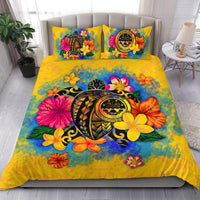 Federated States of Micronesia Polynesian Bedding Set - Turtle with Plumeria and Hibiscus - Polynesian Pride