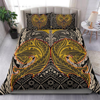 Polynesian Bedding Set - Wolf Polynesian Patterns Gold-Black - Polynesian Pride