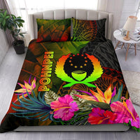 Pohnpei Polynesian Bedding Set - Hibiscus and Banana Leaves - Polynesian Pride