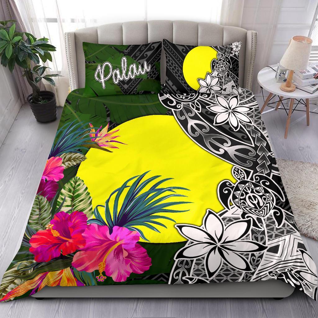 Palau Bedding Set - Turtle Plumeria Banana Leaf - Polynesian Pride