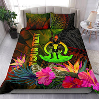 Vanuatu Polynesian Personalised Bedding Set - Hibiscus and Banana Leaves Reggae - Polynesian Pride