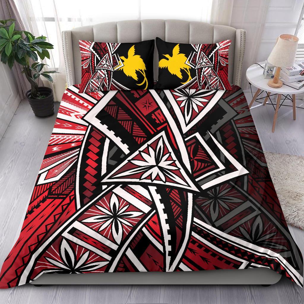 Papua Polynesian Bedding Set - Tribal Flower Special Pattern Red Color Red - Polynesian Pride