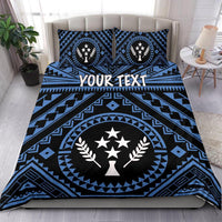 Kosrae Personalised Bedding Set - Kosrae Flag In Polynesian Tattoo Style (Blue) Blue - Polynesian Pride