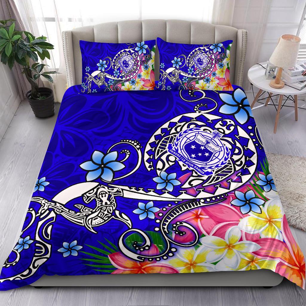 Samoa Bedding Set - Turtle Plumeria (Blue) - Polynesian Pride