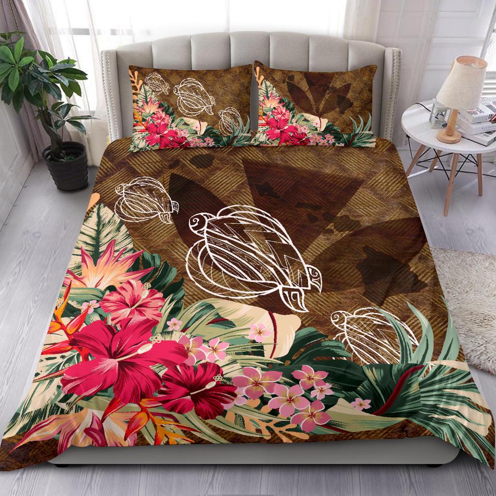 Kanaka Turtle Tropical Knit Background Bedding Set - AH - Polynesian Pride