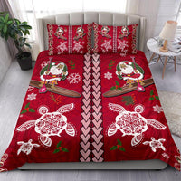 Hawaii Turtle Santa Claus Pattern Christmas Bedding Set - San Style - AH - Polynesian Pride