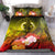 Vanuatu Bedding Set - Humpback Whale with Tropical Flowers (Yellow) - Polynesian Pride