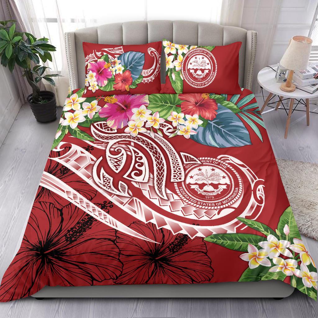 FSM Polynesian Bedding Set - Summer Plumeria (Red) Red - Polynesian Pride