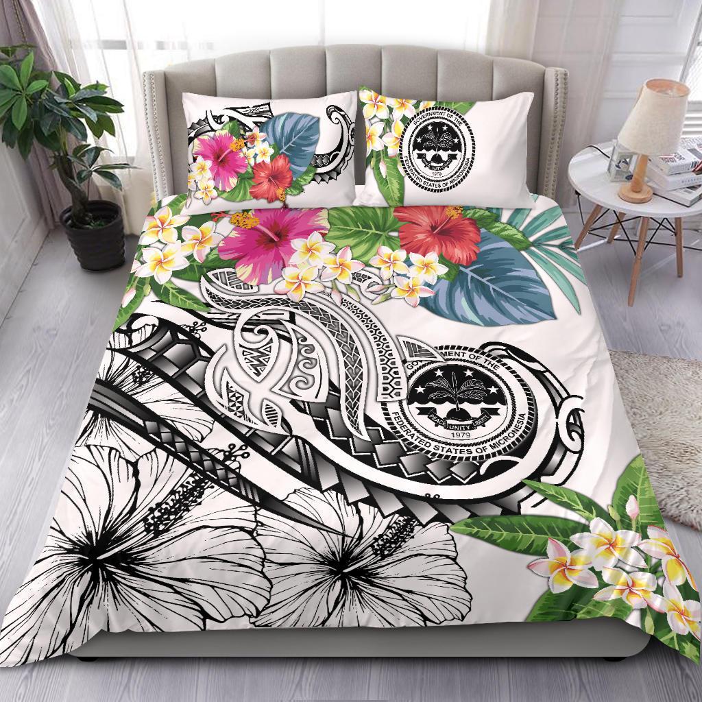FSM Polynesian Bedding Set - Summer Plumeria (White) White - Polynesian Pride
