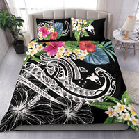 Papua New Guinea Polynesian Bedding Set - Summer Plumeria (Black) - Polynesian Pride