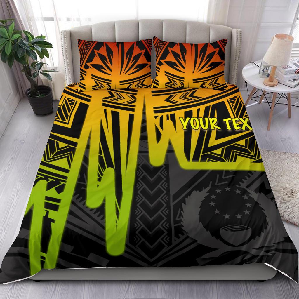 Pohnpei Personalised Bedding Set - Pohnpei Seal In Heartbeat Patterns Style (Reggae) - Polynesian Pride