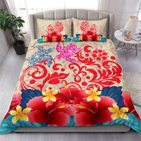 Hawaii Turtle Couple Hibiscus Valentine Pattern Bedding Set - Romance Style - AH - Polynesian Pride