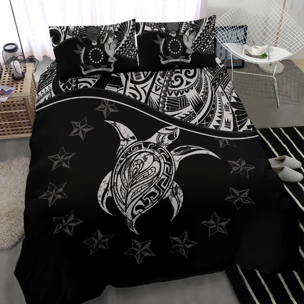 Polynesian Duvet Cover Set - Cook Islands Bedding Set Black - Polynesian Pride