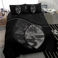 Guam Duvet Cover Set - Guam Flag & Coat Of Arms Black - Polynesian Pride