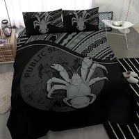 Niue Duvet Cover Set - Niue Coat Of Arms & Coconut Crab Black - Polynesian Pride