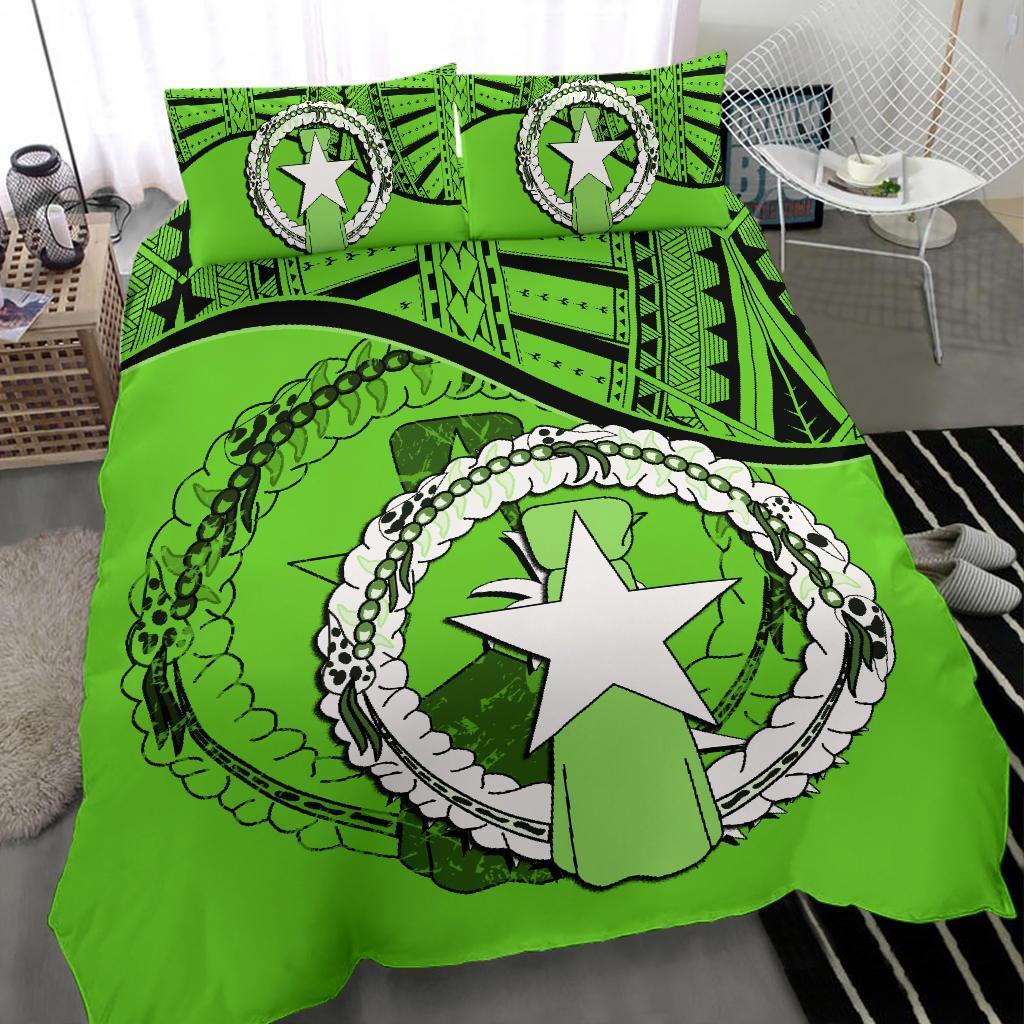 Northern Mariana Islands Duvet Cover Set - Northern Mariana Islands Flag Green - Polynesian Pride