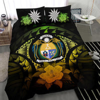 Nauru Duvet Cover Set - Nauru Coat Of Arms & Reggae Hibiscus - Polynesian Pride