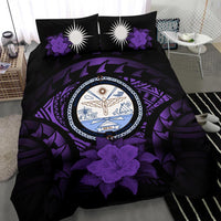 Marshall Island Duvet Cover Set - Marshall Island Seal & Purple Hibiscus - Polynesian Pride