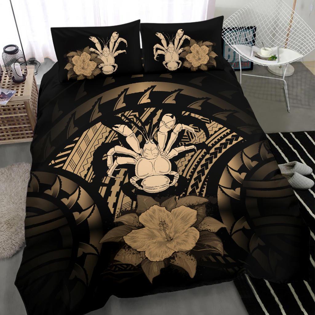Niue Duvet Cover Set - Coconut Crab & Brown Hibiscus - Polynesian Pride