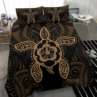 Hawaiian Turtle Hibiscus Polynesian Bedding Set Gold - Polynesian Pride