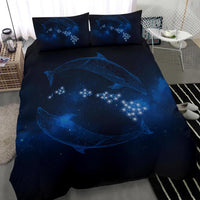 Hawaiian Map Galaxy Zodiac Dolphin Polynesian Bedding Set - Polynesian Pride