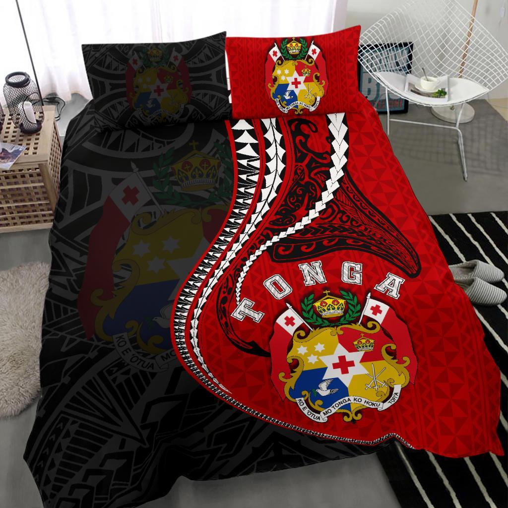 Polynesian Bedding Set - Tonga Duvet Cover Set Kanaloa Tatau Gen TO (Black) - Polynesian Pride