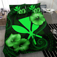 Polynesian Hawaii Duvet Cover Set - Hibiscus Green - Polynesian Pride