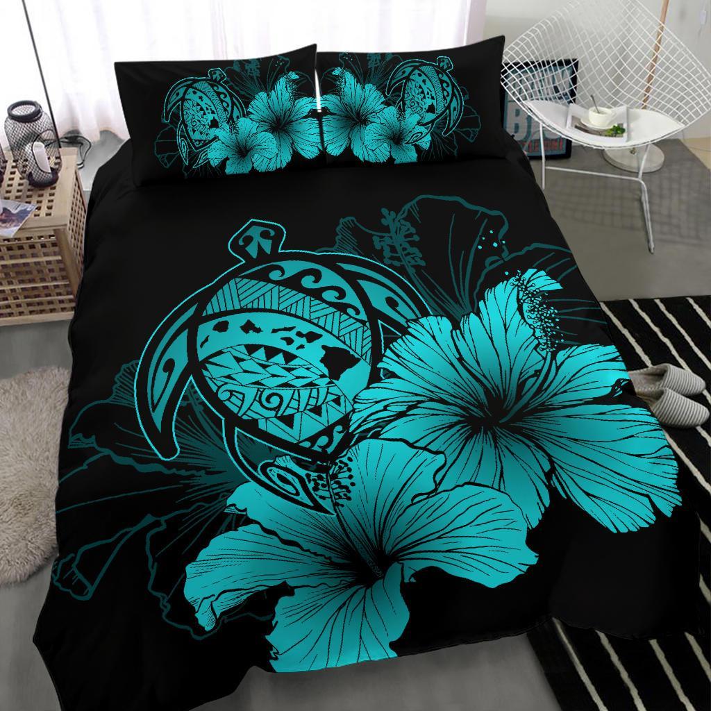 Hawaiian Polynesian Bedding Set - Turquoise - Polynesian Pride