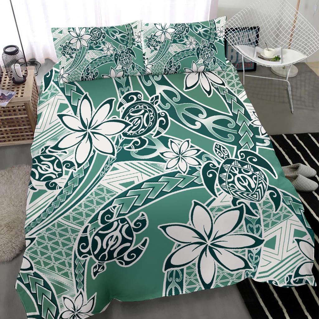 Polynesian Duvet Cover Set - Turtle Duvet Cover Set Green Green - Polynesian Pride