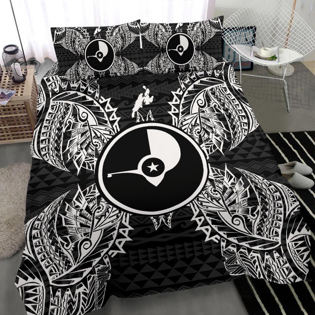 Polynesian Bedding Set - Yap Duvet Cover Set Map Black - Polynesian Pride