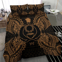 Polynesian Bedding Set - Pohnpei Duvet Cover Set Map Gold - Polynesian Pride