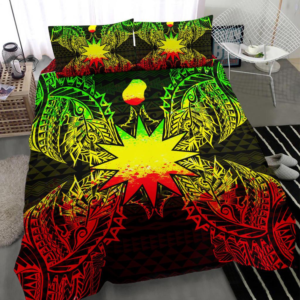Polynesian Bedding Set - Nauru Duvet Cover Set Map Reggae - Polynesian Pride