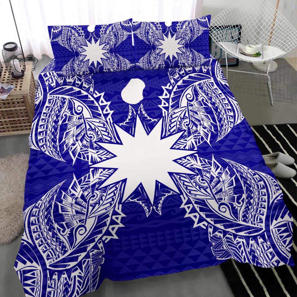 Polynesian Bedding Set - Nauru Duvet Cover Set Map Blue - Polynesian Pride