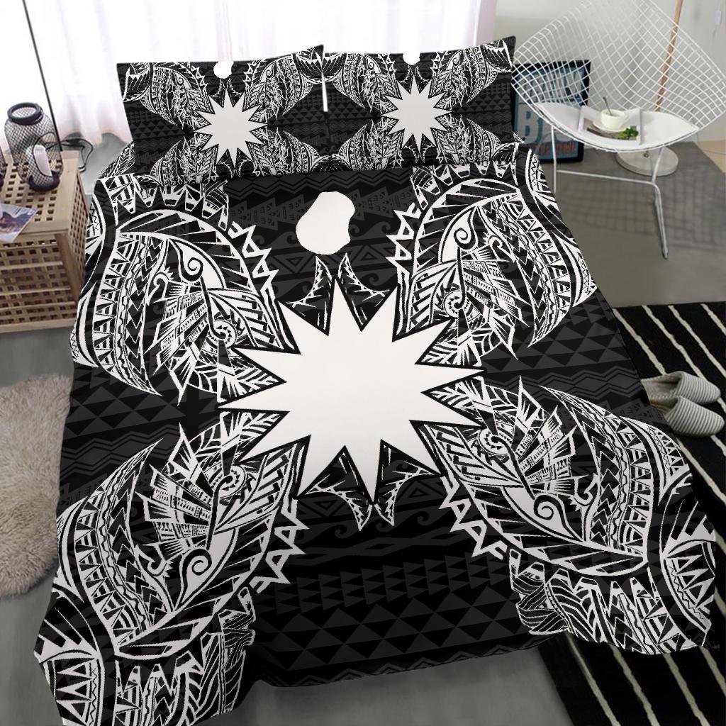 Polynesian Bedding Set - Nauru Duvet Cover Set Map Black - Polynesian Pride