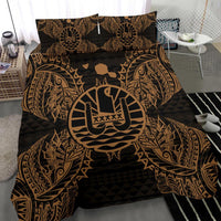 Polynesian Bedding Set - French Polynesia Duvet Cover Set Map Gold - Polynesian Pride